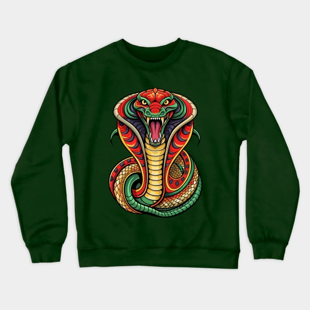 Cobra Tattoo Art Crewneck Sweatshirt by KDCreativeDesign